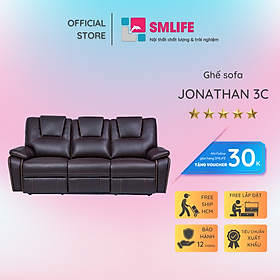 Mua Ghế sofa 3 chỗ ngã lưng thư giãn sang trọng SMLIFE Jonathan 3C | D212 x  R96 x C99cm | nâng hạ lưng ghế