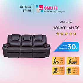 Ghế sofa 3 chỗ ngã lưng thư giãn sang trọng SMLIFE Jonathan 3C | D212 x  R96 x C99cm | nâng hạ lưng ghế