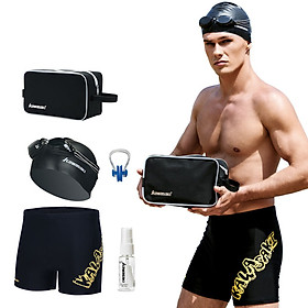 Kawasaki KAWASAKI all-around swimming trunk goggles swimming cap storage bag anti-fog agent luxury six-piece set fashion atmosphere swimming equipment flat angle set classic K-011 coating 3XL