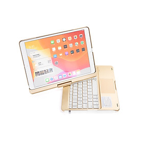 Mua Bàn phím Bluetooth 7 màu đèn nền có chuột dùng cho iPad 10.2 và iPad 10.5 xoay 360 độ - Hàng chính hãng