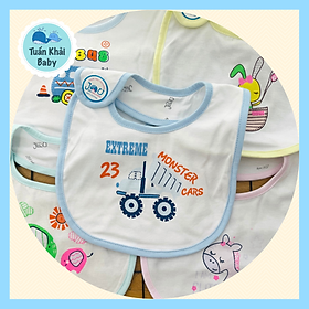 Set 3 Yếm sơ sinh cotton 2 lớp mềm, mịn, đẹp JOU-TomTomBaby cho bé trai, bé gái