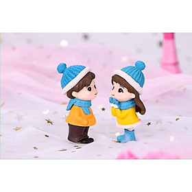 Mua Tượng cặp đôi trang trí noel để bàn học  bàn làm việc hoặc trang trí tiểu cảnh  có 2 màu - ICO HOME