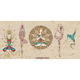 (HCM)Tranh dán tường 3d trang trí decor phòng tập yoga 5 có sẵn keo dán( có in theo yêu cầu)