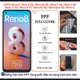 Dán Dẻo PPF Full mặt trước dành cho OPPO Reno 8 / Reno 8 5G / Reno 8z 5G / Reno 7z 5G / Reno 7