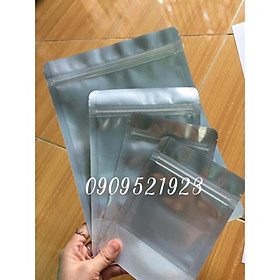 Mua 1 kg TÚI ZIP ĐÁY ĐỨNG MẶT BẠC MẶT TRONG (1kg size tuỳ chọn)