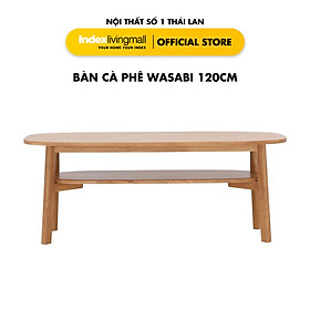 Bàn Cà Phê WASABI Phòng Khách Màu Gỗ Tự Nhiên, Gỗ Cao Su, Kích Thước 120x55x46 cm  | Index Living Mall | Nội Thất Nhập Khẩu Thái Lan - Phân Phối Độc Quyền Tại Việt Nam