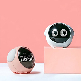 Youpin Xiaomi Đồng hồ báo thức Pixel biểu hiện dễ thương, Đèn Led kỹ thuật số đa chức năng, Đèn điều khiển bằng giọng nói, Đồng hồ nhiệt kế đầu giường Trang chủ