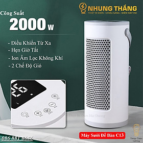 Máy sưởi Để Bàn C13,C14 Quạt Sưởi Mini - Công Nghệ Sưởi Gốm PTC-Làm Nóng Nhanh - Ion Âm - Có Điều Khiển Từ Xa - Có Video