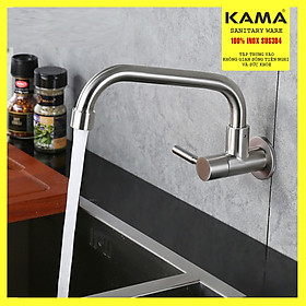 Mua Vòi rửa chén bát gắn tường thân thấp Inox 304 KAMA VT03LD - HÀNG CHÍNH HÃNG