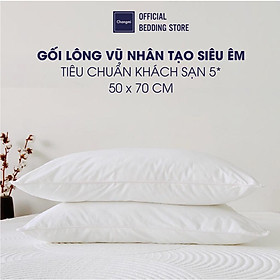 Gối lông vũ nhân tạo Microfiber Changmi Bedding siêu êm tiêu chuẩn khách