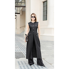 Áo kiểu không tay dáng dài Grainne thiết kế cao cấp WHITE CHIC