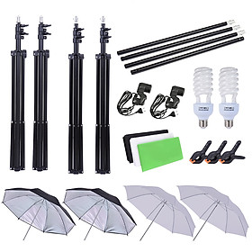 Bộ Phông Nền Chụp Ảnh (1.6x3m) + Hệ Thống Đèn Chiếu Sáng (45W) + Ổ Cắm + Giá Đỡ Đèn (2m) ANDOER Cho Studio