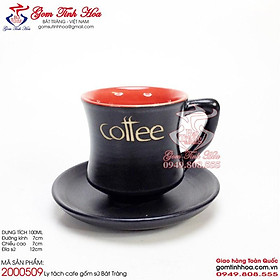 Mua Ly tách cafe dáng eo men các màu gốm sứ Bát Tràng