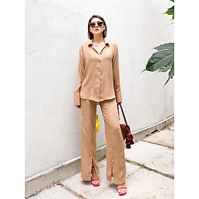 QUẦN LỤA SATIN ỐNG SUÔNG XẺ TÀ