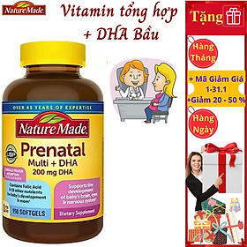 Vitamin tổng hợp cho bà bầu Nature Made Prenatal Multi + DHA Nhập Khẩu (150 viên/ hộp)