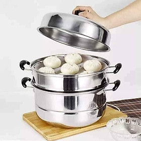 Mua Nồi Hấp Inox 3 Tầng  Hấp Bánh Bao Bánh Flan Hấp Thức Ăn (Dùng Cho Cả Bếp Từ Và Bếp Ga) - Hàng nhập khẩu