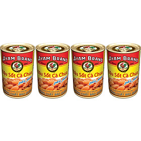 Lốc 4 Lon Đậu Sốt Cà Chua Phô Mai Ayam Brand (425g x 4)
