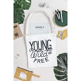 Túi Tote Vải Canvas In Young Wild Free Đeo Vai / Chéo / 2in1- May's Tote Bags