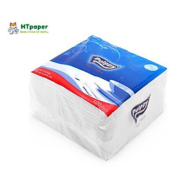 Khăn giấy vuông Pulppy khổ lớn 33 x 33 cm mềm mịn 100 tờ - HTpaper