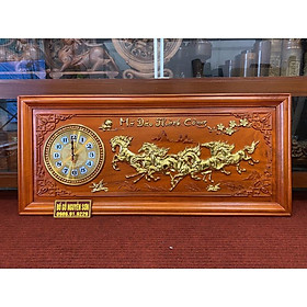 Mua Tranh đồng hồ gỗ hương treo tương mẫu bát mã hoàn thiện dát vàng