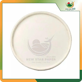 Nắp giấy đậy ly giấy - Lốc 25 nắp trơn phi 90mm - MÀU TRẮNG - NẮP ĐỤC LỖ