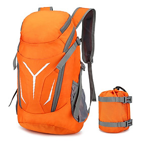 Balo gấp gọn nhẹ 30L Túi chống thấm nước cho Đạp xe Cắm trại Leo núi Đi bộ Du lịch Đi học-Màu quả cam