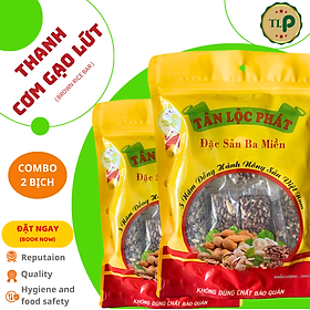 THANH CƠM GẠO LỨT TÂN LỘC PHÁT COMBO 2 BỊCH - MỖI BỊCH 200G