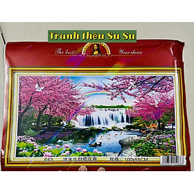 Tranh thêu kín Phong cảnh E63, kích thước 100 x 55 cm