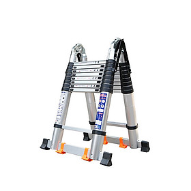 Thang nhôm rút xếp đôi chữ A 8x2 bậc Ameca AMI-P500N chiều cao chữ A 2.5m, chữ I 5m