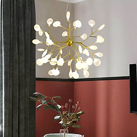 Mua Đèn chùm bộ 45 bóng lá cao cấp thiết kế hình dáng cành cây độc đáo trang trí phòng khách  nhà hàng  khách sạn HERA-Vàng-45 lá trắng đục