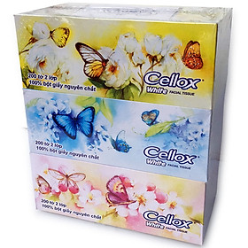 Lốc 3 Hộp Giấy Hộp Cellox White 200 Tờ