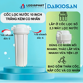Cốc Lọc Nước Thô Trong - Màu 10inch, Máy RO, Co Nối Nhanh - Hàng chính hãng