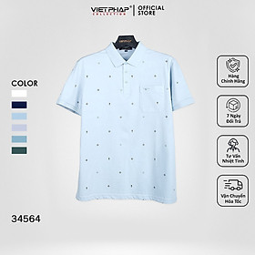 Áo Polo Nam VIỆT PHÁP Form Luxury -  Thun Cotton In , lịch lãm, sang trọng 34564