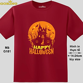 HAPPY HALLOWEEN, mã G181. Áo thun in đẹp cho nam nữ, trẻ em, cặp đôi, gia đình. Áo phông Goking hàng hiệu cao cấp