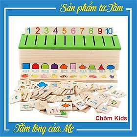 Đồ Chơi Hộp Thả Hình Theo Chủ Đề Bằng Gỗ - Hộp Thả Hình Thẻ Giáo Cụ Montessori