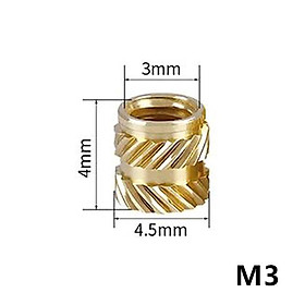 100/50/20 Cái M3 M4 M5 Đồng Thau Nóng Chảy Chèn Đai Ốc Có Knurled Chủ Đề Đúc Nhiệt Đúc Đôi Twill Đai Ốc Đúc Cho Máy In 3D Kích Thước: 20 Cái
