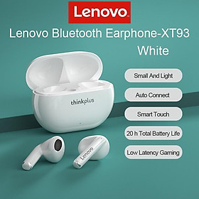 Tai nghe Lenovo XT93 bluetooth 5.2 không dây chống nước giảm tiếng ồn chất lượng cao-Hàng chính hãng - Trắng