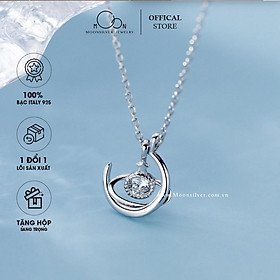 Dây chuyền bạc, vòng cổ bạc nữ hình địa cầu moonsilver