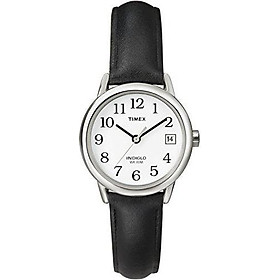 Timex Women's Indiglo Easy Reader Quartz Analog Leather Strap Watch with Date Feature