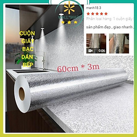 Giấy bạc dán bếp cách nhiệt - miếng decal dán tường nhà bếp chống thấm 3m WALLMART WM73