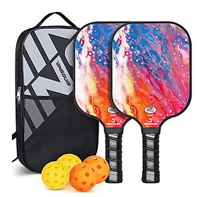 Vợt Pickleball Chơi Bóng Siêu Nhẹ Và Nhanh Chóng Kèm Túi Đựng 4 Quả Bóng {gồm 4 bóng 1 túi ( 2 vợt)