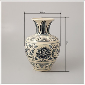 Bình bảo châu gốm Chu Đậu (S5) - Kích thước F19cm x H28cm