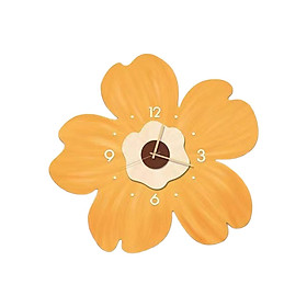 Silent Wall Clock Little Daisy Wall Clock Wooden Simple Room Decorations Wall Hanging Clock Decorative Clocks for Walls for Bathroom Kitchen