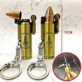 Mua Bật lửa hột quẹt khè gas đá rảnh tay móc khóa hình lửa hỏa tiễn - xài gas