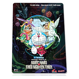 Xếp hình Tia Sáng Đôrêmon - Nước Nhật thời nguyên thủy (48 Mảnh Ghép) - Tặng kèm câu đố mặt sau cho bé