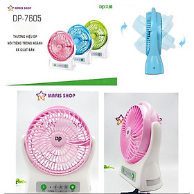 Mua Quạt Sạc Tích Điện Để Bàn DP-7605 Cực Mạnh 27Cm Có Đèn Led