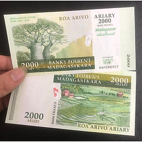 Mua Tờ tiền 2000 Ariary của Madagaska  mới cứng  kèm bao nilong bảo quản