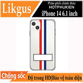 Ốp lưng chống sốc cho iPhone 14 (6.1 inch) hiệu Likgus Thom Browne (bảo vệ toàn diện, chất liệu cao cấp, thiết kế thời trang 3 sọc màu) - hàng nhập khẩu