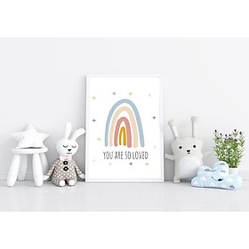 Tranh treo tường | Tranh cho bé-Pastel Rainbow Print,You are so Loved 42 , tranh canvas giá rẻ