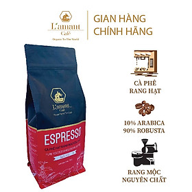 Cà phê nguyên chất L'amant Espresso 10% Arabica & 90% Robusta hạt pha máy túi 1kg No.06